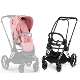 Cybex e-Priam Pale Blush Simply Flowers Chrome black frame Pastaigu Ratiņi Cybex e-Priam Pale Blush Simply Flowers Chrome black frame Pastaigu Ratiņi