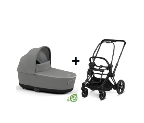 Cybex e-Priam Pearl Grey Conscious Eco Matt black frame Kulbu Rati