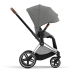 Cybex e-Priam Soho Grey Chrome brown frame Pastaigu Ratiņi