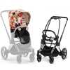 Cybex e-Priam Spring Blossom Light Chrome black frame Pastaigu Ratiņi