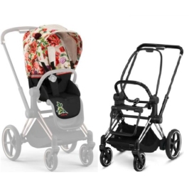 Cybex e-Priam Spring Blossom Light Chrome black frame Pastaigu Ratiņi Cybex e-Priam Spring Blossom Light Chrome black frame Pastaigu Ratiņi