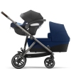 Cybex Gazelle S Navy Blue + Aton M I-Size Коляска для двойняшек