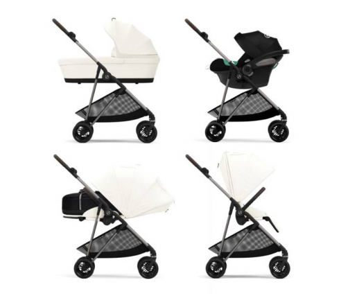 Cybex Melio Carbon New Cotton White Прогулочная Коляска