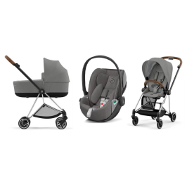 Cybex Mios 3.0 + Cloud Z2 i-Size Soho Grey + Chrome brown frame Bērnu Ratiņi 3in1