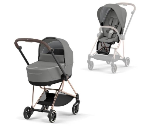 Cybex Mios 3.0 + Cloud Z2 i-Size Soho Grey + Rose gold frame Bērnu Ratiņi 3in1