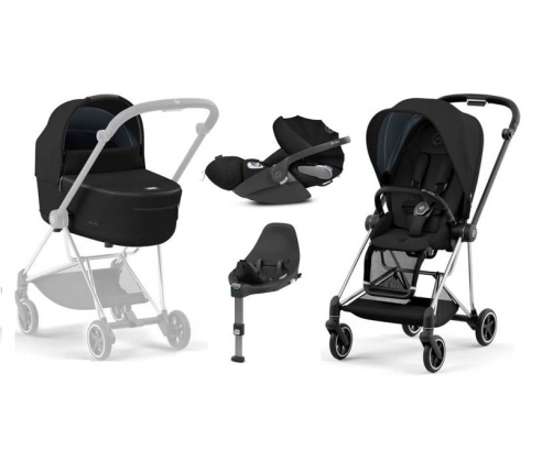 Cybex Mios 3.0 Deep Black + Cloud Z I-Size + Chrome Black frame Bērnu Ratiņi 4in1