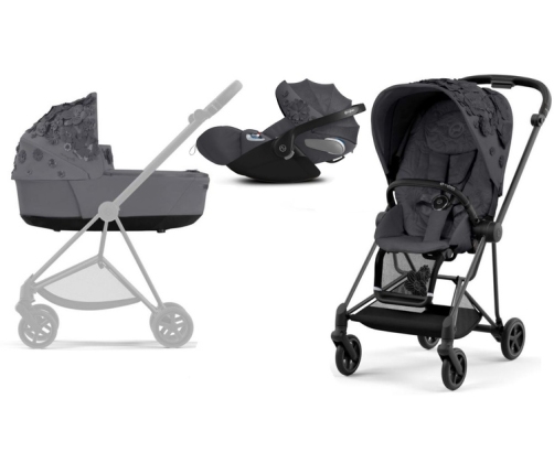 Cybex Mios 3.0 Dream Grey Simply Flowers + Cloud Z I-Size + Matt Black frame Bērnu Ratiņi 3in1