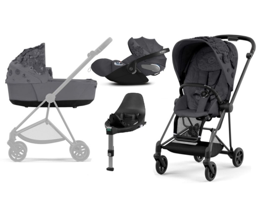 Cybex Mios 3.0 Dream Grey Simply Flowers + Cloud Z I-Size + Matt Black frame Детская Коляска 4in1