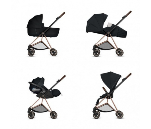 Cybex Mios 3.0 Eco Dark Navy + Cloud Z2 I-Size + Rose gold frame Bērnu Ratiņi 4in1