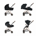 Cybex Mios 3.0 Eco Dark Navy + Cloud Z2 I-Size + Rose gold frame Bērnu Ratiņi 4in1