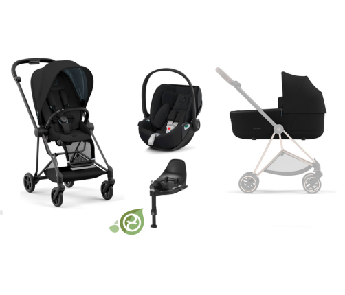 Cybex Mios 3.0 Eco Onyx Black + Cloud Z2 I-Size + Matt Black frame Bērnu Ratiņi 4in1