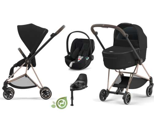 Cybex Mios 3.0 Eco Onyx Black + Cloud Z2 I-Size + Rose gold frame Детская Коляска 4in1