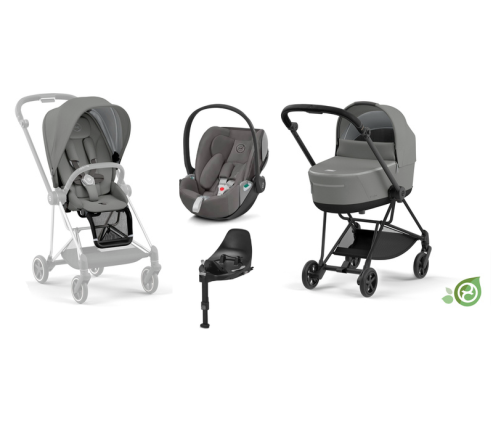 Cybex Mios 3.0 Eco Pearl Grey + Cloud Z2 I-Size + Matt Black frame Детская Коляска 4in1