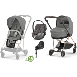 Cybex Mios 3.0 Eco Pearl Grey + Cloud Z2 I-Size + Rose gold frame Детская Коляска 4in1 Cybex Mios 3.0 Eco Pearl Grey + Cloud Z2 I-Size + Rose gold frame Детская Коляска 4in1