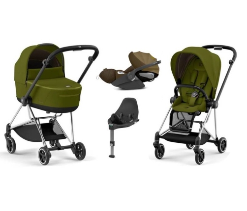 Cybex Mios 3.0 Khaki Green + Cloud Z I-Size + Chrome Black frame Bērnu Ratiņi 4in1