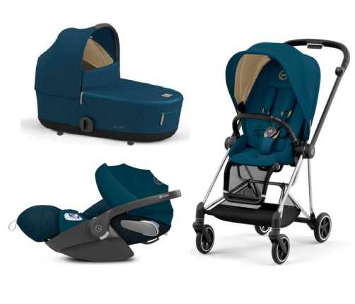 Cybex Mios 3.0 Mountain Blue Plus + Cloud Z I-Size + Chrome Black frame Bērnu Ratiņi 3in1