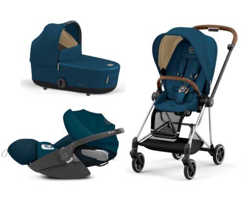 Cybex Mios 3.0 Mountain Blue Plus + Cloud Z i-Size + Chrome Brown frame Детская Коляска 3in1