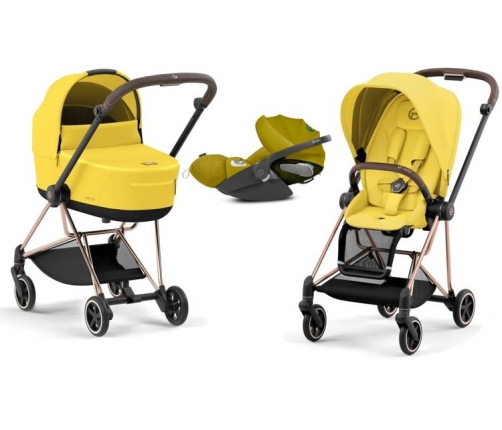 Cybex Mios 3.0 Mustard Yellow Plus + Cloud Z i-Size + Rose gold frame Детская Коляска 3in1