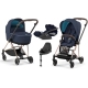 Cybex Mios 3.0 Nautical Blue + Cloud Z I-Size + Rose gold frame Bērnu Ratiņi 4in1