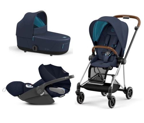 Cybex Mios 3.0 Nautical Blue Plus + Cloud Z i-Size + Chrome Brown frame Детская Коляска 3in1