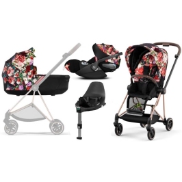 Cybex Mios 3.0 Spring Blossom Dark + Cloud Z I-Size + Rose gold frame Bērnu Ratiņi 4in1 Cybex Mios 3.0 Spring Blossom Dark + Cloud Z I-Size + Rose gold frame Bērnu Ratiņi 4in1