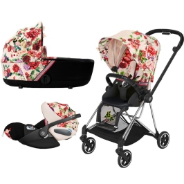 Cybex Mios 3.0 Spring Blossom Light + Cloud Z I-Size + Chrome Black frame Bērnu Ratiņi 3in1 Cybex Mios 3.0 Spring Blossom Light + Cloud Z I-Size + Chrome Black frame Bērnu Ratiņi 3in1