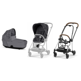 Cybex Mios Dream Grey Simply Flowers + Chrome Brown Frame Детская Коляска 2in1 Cybex Mios Dream Grey Simply Flowers + Chrome Brown Frame Детская Коляска 2in1