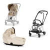 Cybex Mios Nude Beige Simply Flowers + Chrome Black Frame Bērnu Ratiņi 2in1