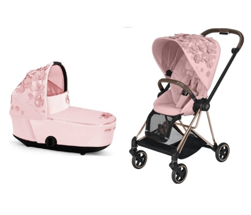 Cybex Mios Pale Blush Simply Flowers + Rose gold Frame Детская Коляска 2in1