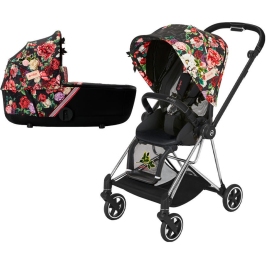 Cybex Mios Spring Blossom Dark + Chrome Black Frame Bērnu Ratiņi 2in1 Cybex Mios Spring Blossom Dark + Chrome Black Frame Bērnu Ratiņi 2in1