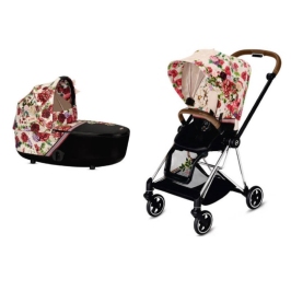 Cybex Mios Spring Blossom Light + Chrome Brown Frame Детская Коляска 2in1 Cybex Mios Spring Blossom Light + Chrome Brown Frame Детская Коляска 2in1