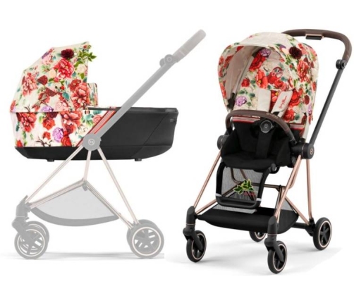 Cybex Mios Spring Blossom Light + Rose gold Frame Детская Коляска 2in1