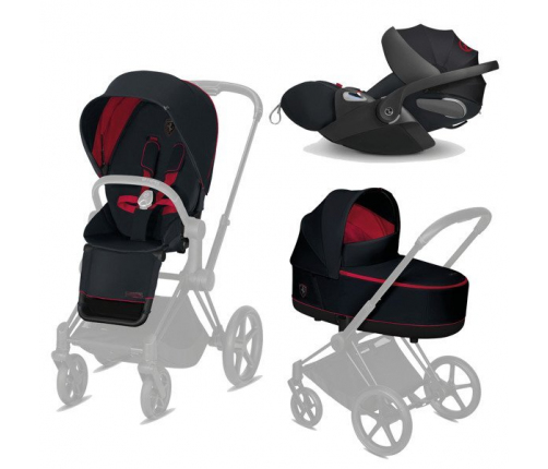 Cybex Priam + Cloud Z I-size Victory Black - Ferrari Bērnu Ratiņi 3in1