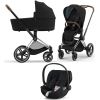 Cybex Priam 4.0 + Chrome brown frame + Cloud Z2 I-size Deep black Bērnu Ratiņi 3in1