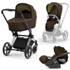 Cybex Priam 4.0 + Cloud Z I-size Chrome black frame Khaki Brown Bērnu Ratiņi 3in1