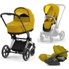 Cybex Priam 4.0 + Cloud Z I-size Chrome black frame Mustard Yellow Bērnu Ratiņi 3in1