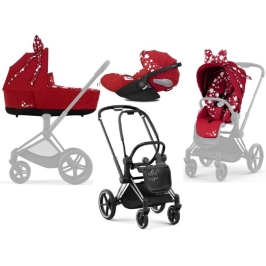 Cybex Priam 4.0 + Cloud Z I-size Chrome black frame Petticoat by Jeremy Scott Детская Коляска 3in1 Cybex Priam 4.0 + Cloud Z I-size Chrome black frame Petticoat by Jeremy Scott Детская Коляска 3in1