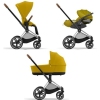 Cybex Priam 4.0 + Cloud Z I-size Chrome brown frame Mustard Yellow Bērnu Ratiņi 3in1