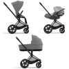 Cybex Priam 4.0 + Cloud Z I-size Matt black frame Soho Grey Bērnu Ratiņi 3in1