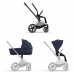 Cybex Priam 4.0 + Cloud Z2 I-size Chrome black frame Nautical Blue Детская Коляска 3in1