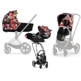 Cybex Priam 4.0 + Cloud Z2 I-size Chrome black frame Spring Blossom Dark Bērnu Ratiņi 3in1 Cybex Priam 4.0 + Cloud Z2 I-size Chrome black frame Spring Blossom Dark Bērnu Ratiņi 3in1