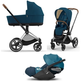 Cybex Priam 4.0 + Cloud Z2 I-size Chrome brown frame Mountain Blue Bērnu Ratiņi 3in1 Cybex Priam 4.0 + Cloud Z2 I-size Chrome brown frame Mountain Blue Bērnu Ratiņi 3in1