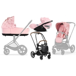 Cybex Priam 4.0 + Cloud Z2 I-size Chrome brown frame Pale Blush Simply Flowers Детская Коляска 3in1 Cybex Priam 4.0 + Cloud Z2 I-size Chrome brown frame Pale Blush Simply Flowers Детская Коляска 3in1