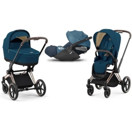 Cybex Priam 4.0 + Cloud Z2 I-size Gold rose frame Nautical Blue Bērnu Ratiņi 3in1 Cybex Priam 4.0 + Cloud Z2 I-size Gold rose frame Nautical Blue Bērnu Ratiņi 3in1