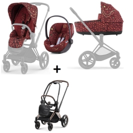 Cybex Priam 4.0 + Cloud Z2 I-size + Gold rose frame Rosenrot Red by Alec Voelkel Детская Коляска 3in1 Cybex Priam 4.0 + Cloud Z2 I-size + Gold rose frame Rosenrot Red by Alec Voelkel Детская Коляска 3in1