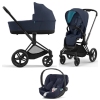 Cybex Priam 4.0 + Cloud Z2 I-size Matt black frame Nautical Blue Детская Коляска 3in1