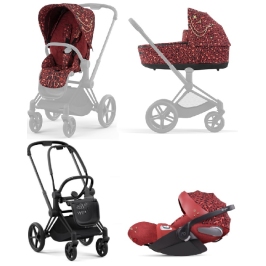 Cybex Priam 4.0 + Cloud Z2 I-size + Matt black frame Rosenrot Red by Alec Voelkel Детская Коляска 3in1 Cybex Priam 4.0 + Cloud Z2 I-size + Matt black frame Rosenrot Red by Alec Voelkel Детская Коляска 3in1