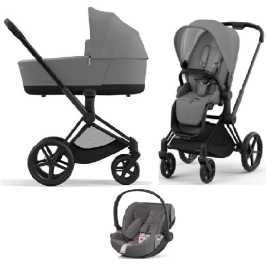 Cybex Priam 4.0 + Cloud Z2 I-size Matt black frame Soho Grey Детская Коляска 3in1 Cybex Priam 4.0 + Cloud Z2 I-size Matt black frame Soho Grey Детская Коляска 3in1