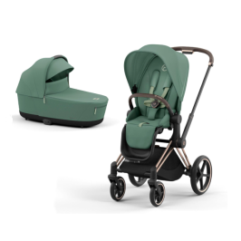 Cybex Priam 4.0 Leaf Green Rose Gold frame Bērnu Ratiņi 2in1