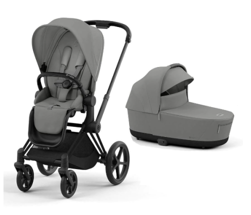 Cybex Priam 4.0 Mirage Grey Matt Black frame Bērnu Ratiņi 2in1